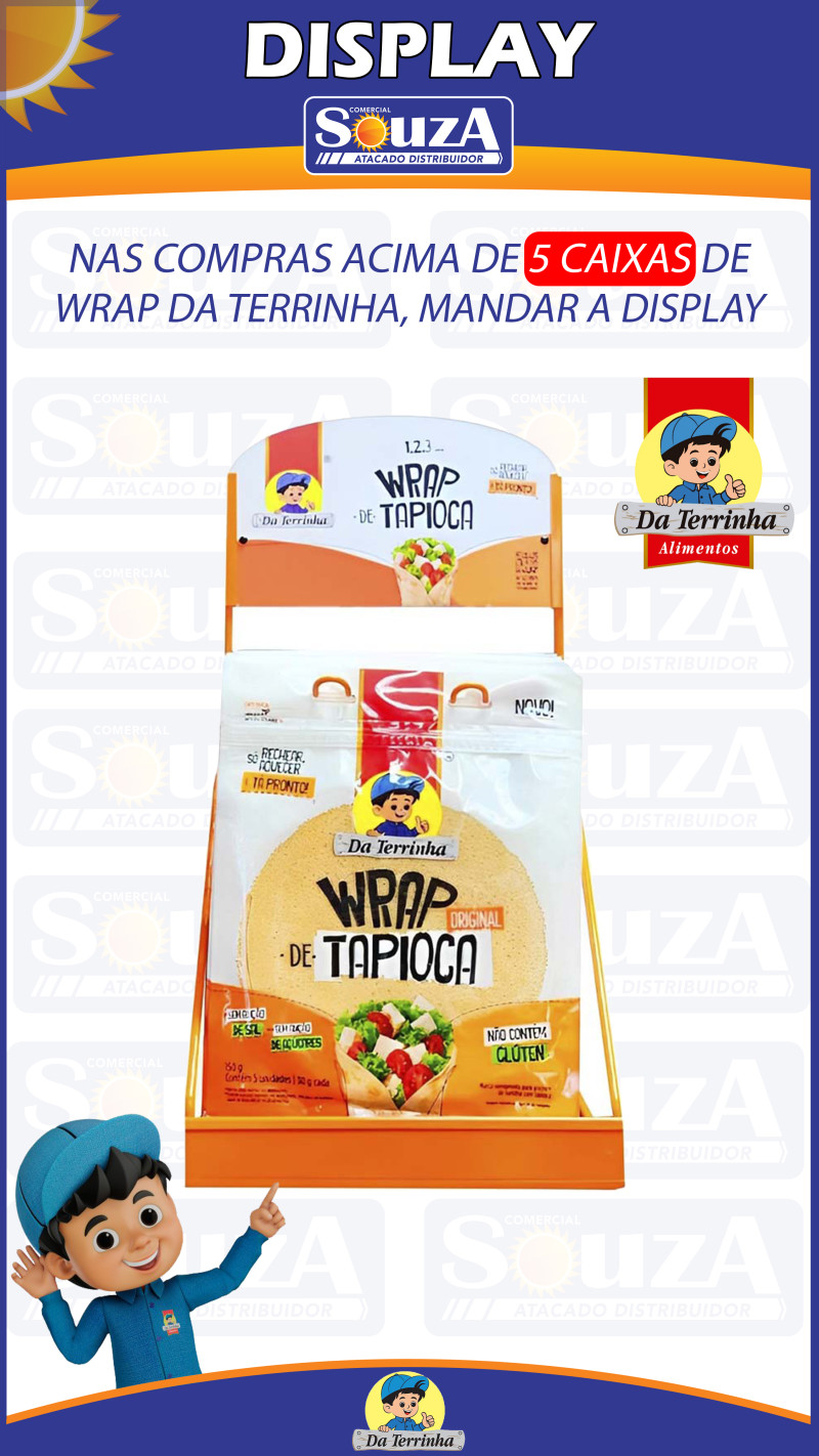 DISPLAY WRAP BALCAO C/ CESTO DA TERRINHA - 2 GANCHOS . COM 1 UN