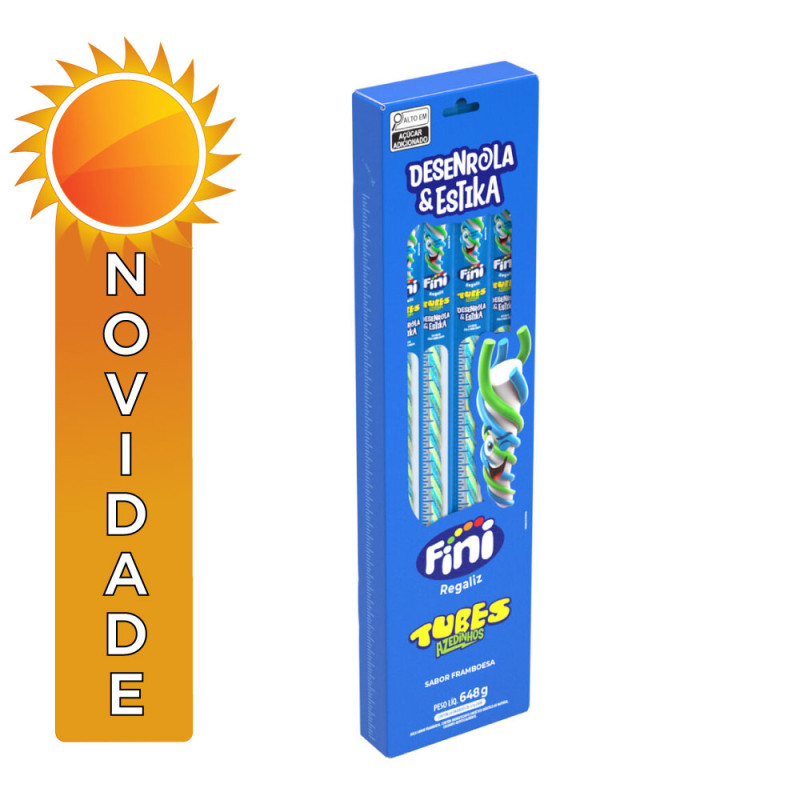 TUBES FINI GIGANTE 27GR DESENROLA E ESTIKA FRAMBOESA - DP COM 24 UN