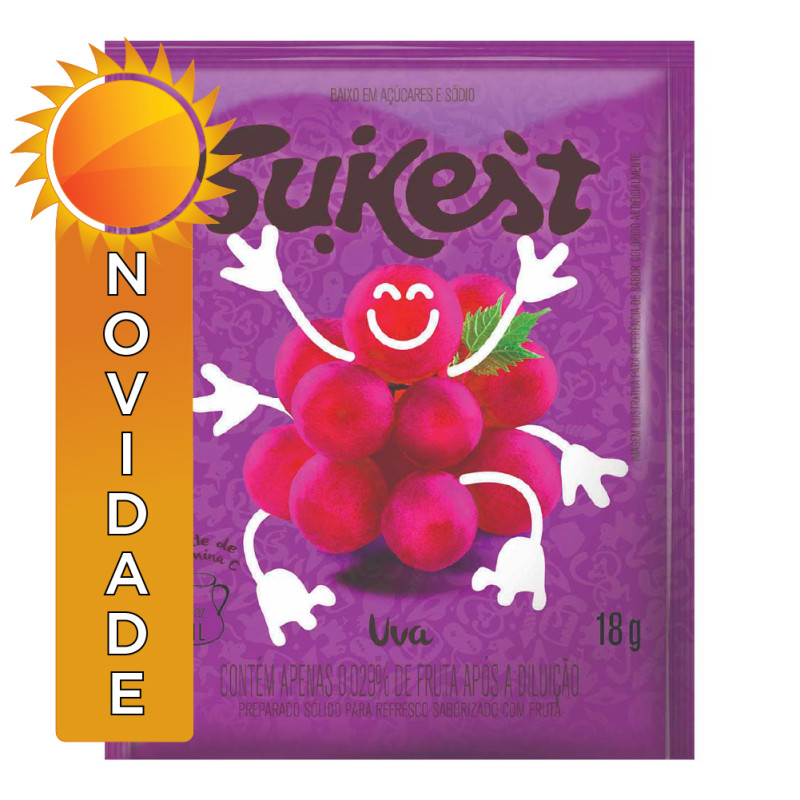 REFRESCO EM PÓ SUKEST 18GR UVA - DP COM 15 UN
