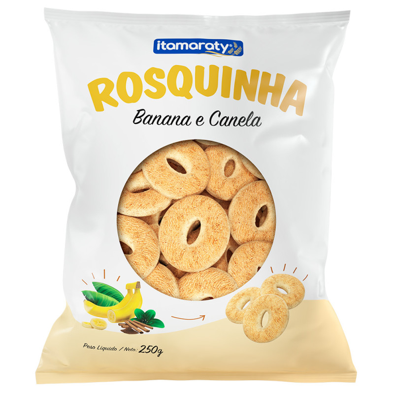 ROSQUINHA ITAMARATY 250GR  BANANA/CANELA - CX COM 12 UN