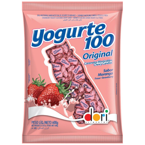 BALA MASTIGÁVEL DORI 600GR  YOGURTE 100 - UNIDADE