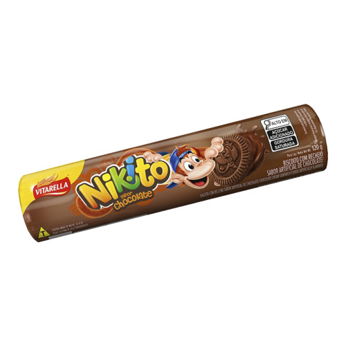 BISCOITO RECHEADO NIKITO 120GR CHOCOLATE - CX COM 30 UN