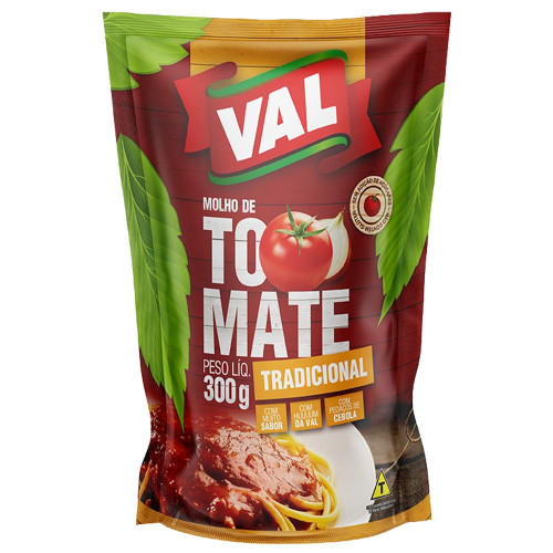 MOLHO DE TOMATE VAL 300GR - CX COM 36 UN