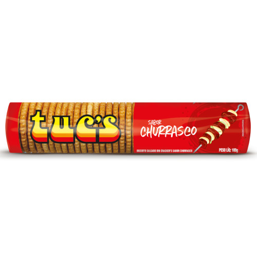 BISCOITO SALGADO TUC'S 100GR CHURRASCO - CX COM 30 UN