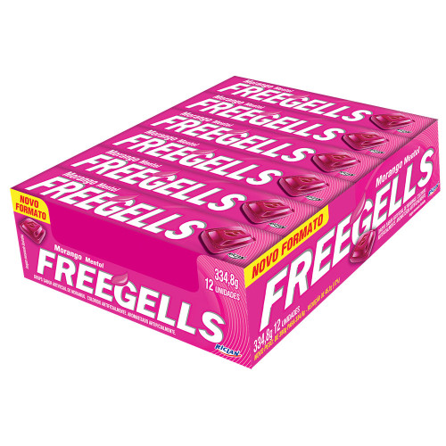 DROPS FREEGELLS RICLAN 27GR MORANGO - DP COM 12 UN