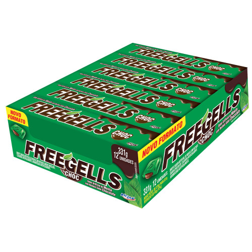 DROPS FREEGELLS RICLAN 27GR MENTA COM CHOCOLATE - DP COM 12 UN