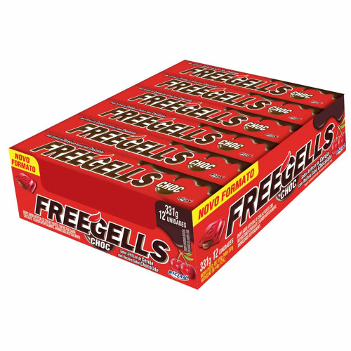 DROPS FREEGELLS RICLAN 27GR CEREJA COM CHOCOLATE - DP COM 12 UN