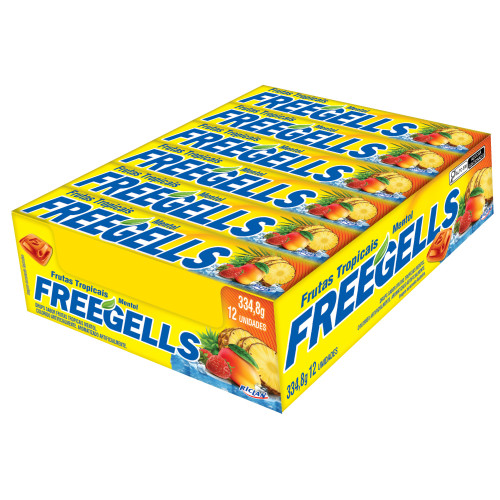 DROPS FREEGELLS RICLAN 27GR FRUTAS TROPICAIS - DP COM 12 UN