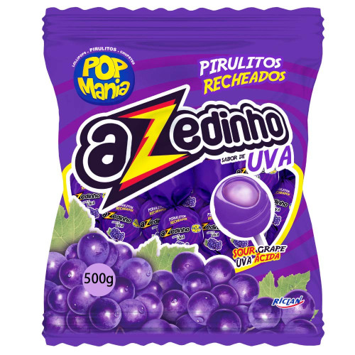 PIRULITO POP MANIA RICLAN 500GR UVA AZEDINHO - UNIDADE