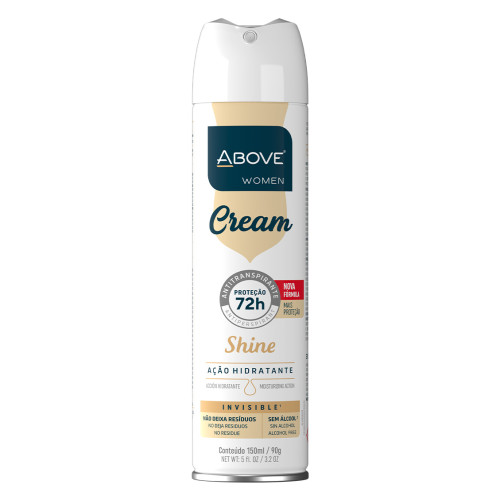 DESODORANTE ABOVE BASTON 150ML CREAM SHINE 72H - PC COM 6 UN
