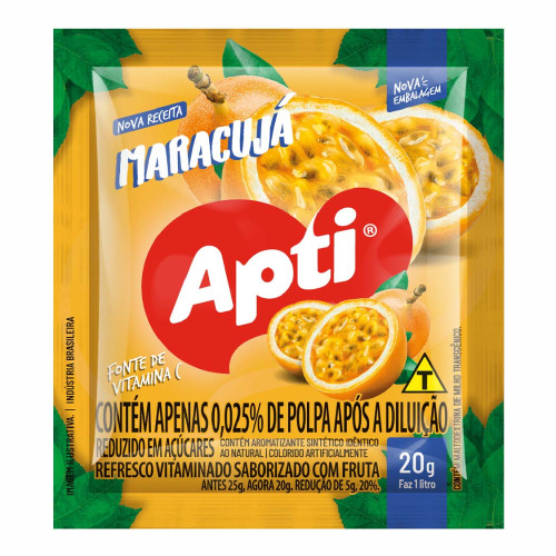 REFRESCO EM PÓ APTI 20GR MARACUJÁ - DP COM 15 UN