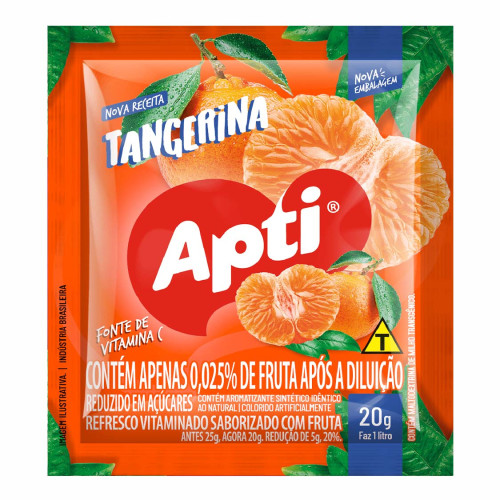 REFRESCO EM PÓ APTI 20GR TANGERINA - DP COM 15 UN