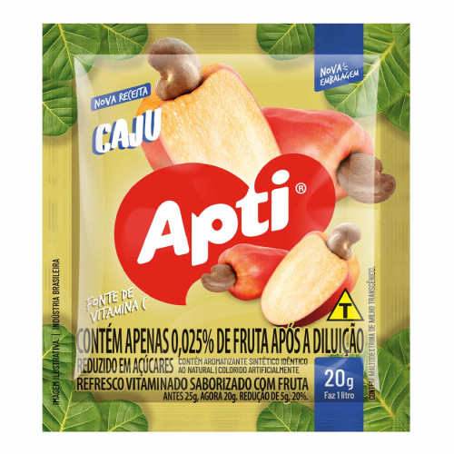 REFRESCO EM PÓ APTI 20GR CAJU - DP COM 15 UN