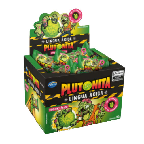 CHICLE PLUTONITA ARCOR LÍNGUA ÁCIDA 180GR - DP COM 40 UN