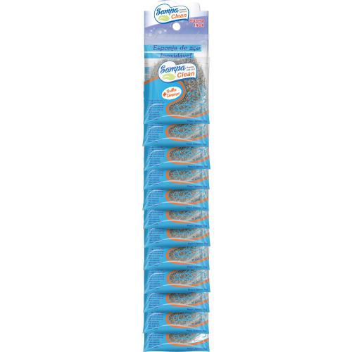 ESPONJA SAMPA CLEAN INOX - PC COM 10 UN