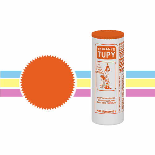 CORANTE PARA ROUPA TUPY 45GR LARANJA CALIFÓRNIA - PC COM 6 UN