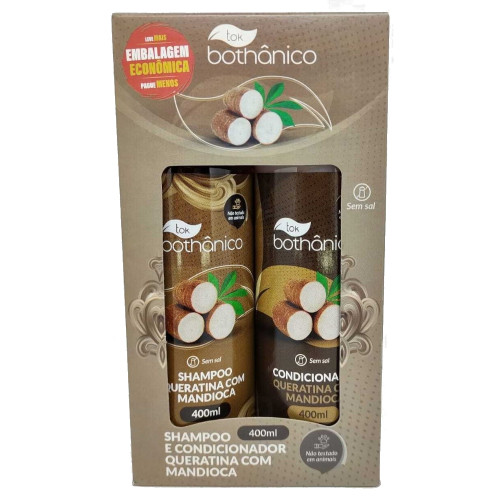 KIT TOK BOTHÂNICO SHAMPOO/CONDICIONADOR 400ML QUERATINA COM MANDIOCA - UNIDADE