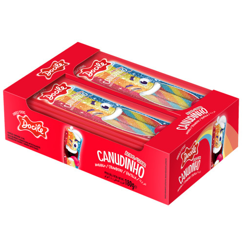 TUBES DOCILE 15GR COLORIDO MORANGO ÁCIDO - DP COM 12 UN