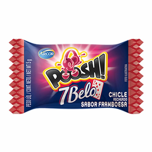 CHICLE POOSH 7 BELO 200GR - DP COM 40 UN