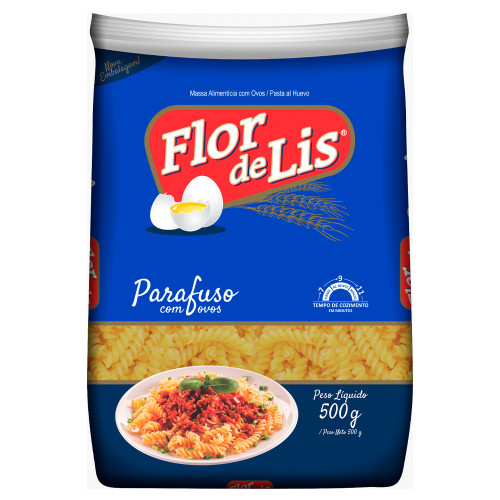 MACARRÃO FLOR DE LIS 500GR  PARAFUSO - FD COM 20 UN
