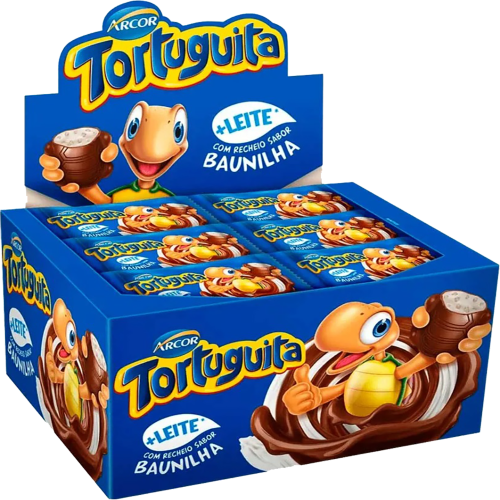 CHOCOLATE TORTUGUITA ARCOR 15,5GR BAUNILHA - DP COM 24 UN