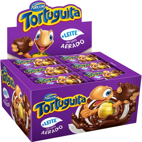 CHOCOLATE TORTUGUITA ARCOR 15,5GR AERADA AO LEITE - DP COM 24 UN
