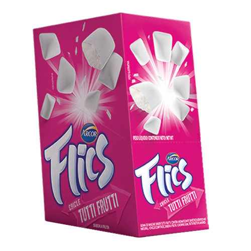 CHICLE FLICS TUTTI FRUTTI 204GR - DP COM 12 CARTELAS