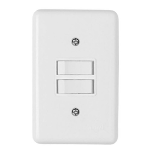 INTERRUPTOR COM PLACA ILUMI DUPLO BRANCO - CARTELA COM 6 UN
