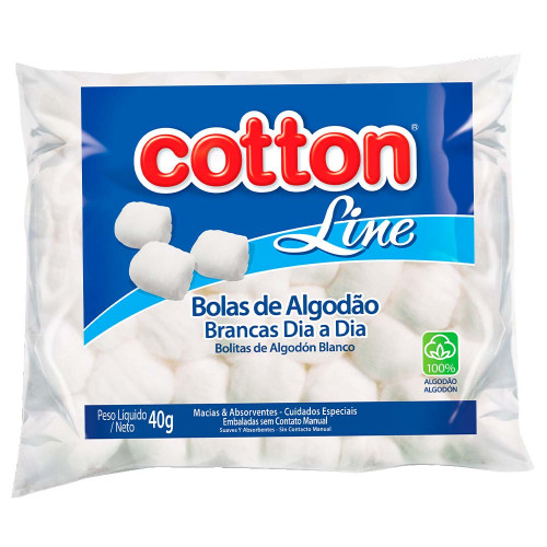 ALGODÃO BOLA COTTON 40GR BRANCO - PC COM 12 UN