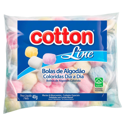 ALGODÃO BOLA COTTON 40GR COLORIDO - PC COM 12 UN