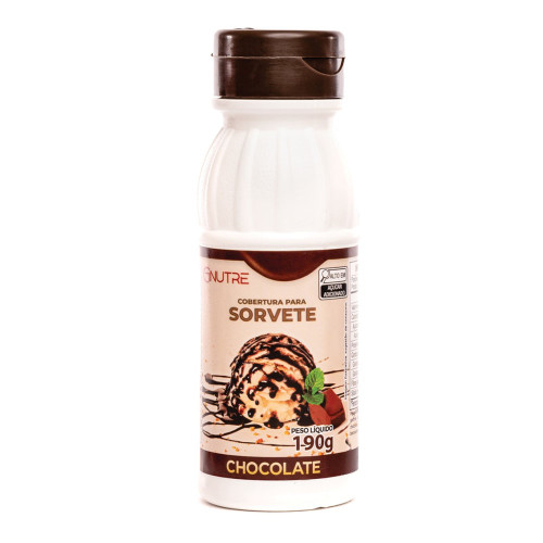 COBERTURA P/ SORVETE GNUTRE 190GR CHOCOLATE - FD COM 24 PC