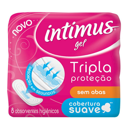 ABSORVENTE INTIMUS GEL C/ 8UN SEM ABAS SUAVE - PC COM 12 UN