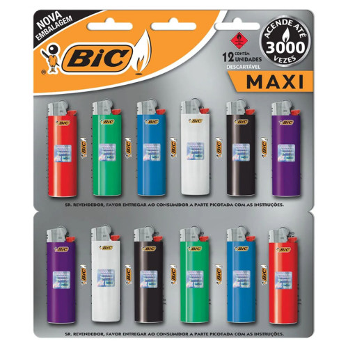 ISQUEIRO BIC ORIGINAL MAXI GRANDE - CT COM 12 UN