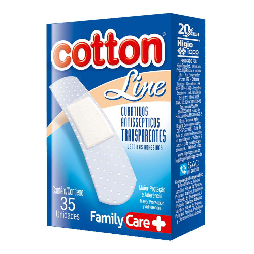 CURATIVO COTTON LINE TRANSPARENTE - CX COM 35 UN