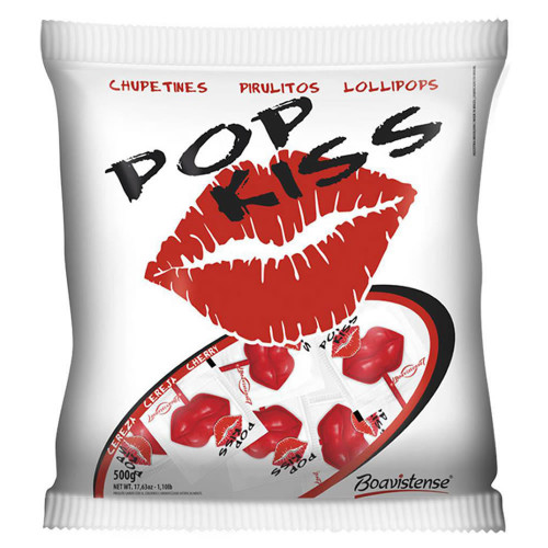 PIRULITO POP KISS 500GR - CEREJA PC COM 50 UN