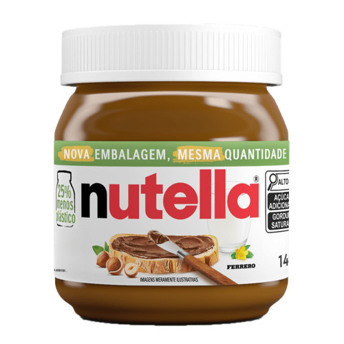 CREME DE AVELÃ NUTELLA 140GR COM CACAU - CX COM 10 PT