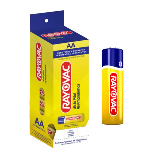 PILHA RAYOVAC PEQUENA TUBO AA - DP COM 48 UN