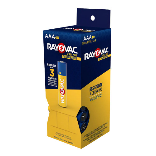 PILHA RAYOVAC PALITO TUBO AAA - DP COM 40 UN