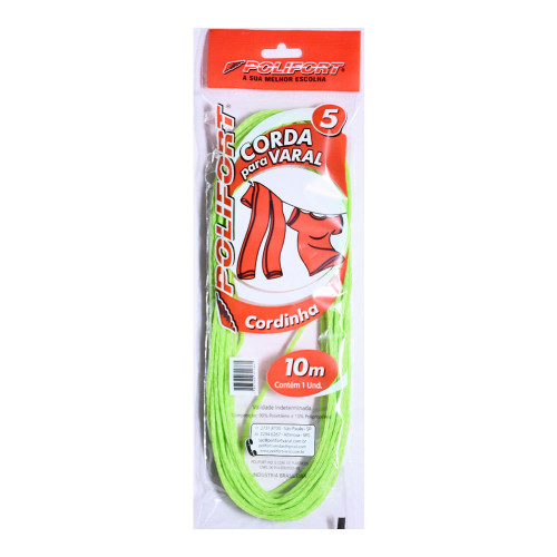 VARAL DE NYLON POLIFORT 10 METROS NÚMERO 05 - CORDINHA FINA - PC COM 10 UN