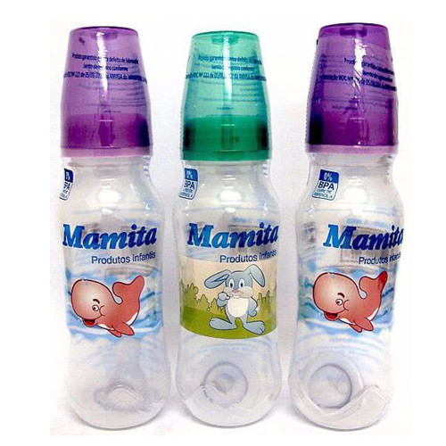 MAMADEIRA PVC SORTIDA NEW BABY 240ML - DECORADA PC COM 12 UN