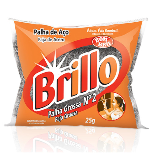 PALHA DE AÇO BOMBRIL BRILLO NUMERO 2 - PC COM 20 UN