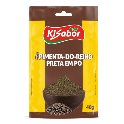 PIMENTA DO REINO PRETA EM PÓ KISABOR 40GR - CX COM 12 UN