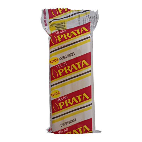 VELA PRATA 14GR COM 08 NÚMERO 04 - CX COM 24 PC