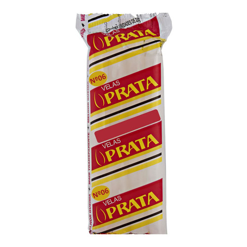 VELA PRATA 23GR COM 08 NÚMERO 06 - CX COM 24 PC
