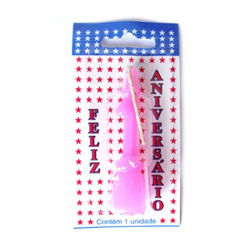 VELA DE ANIVERSÁRIO ROSA NÚMERO 1 - CX COM 10 UN