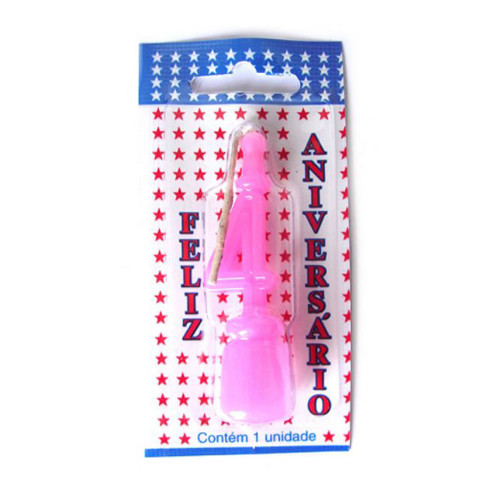 VELA DE ANIVERSÁRIO ROSA NÚMERO 4 - CX COM 10 UN