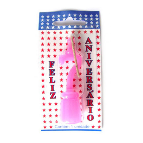 VELA DE ANIVERSÁRIO ROSA NÚMERO 7 - CX COM 10 UN