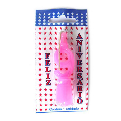 VELA DE ANIVERSÁRIO ROSA NÚMERO 9 - CX COM 10 UN