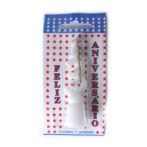 VELA DE ANIVERSÁRIO BRANCA NÚMERO 3 - CX COM 10 UN