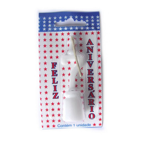 VELA DE ANIVERSÁRIO BRANCA NÚMERO 7 - CX COM 10 UN